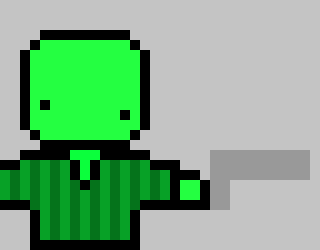 [258281] (starts shooting the melon). -Ez