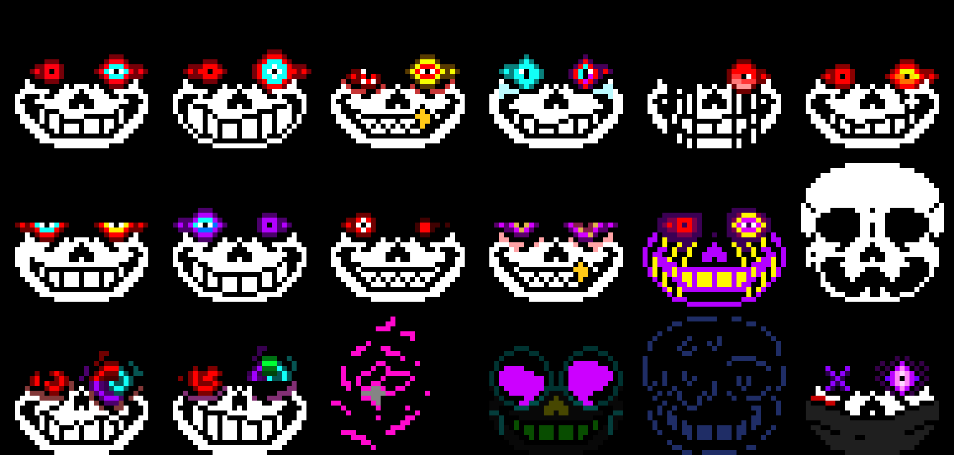 [Dusttale][Dustswap:Dusttrust][Dustfell][Dustswap:dustbelief classic][Kllertale:The fanatic's terror][Echodust][Classic!Dustswapswap][canon!dustswapswap][Revertfell:Dusted][Dusted cosmos][Errordust][Ink and blood][Dusttale:unstable][Dustswap:demented dusttrust][broken paint][phantom protector][The young tyrant of fears][X-dust]