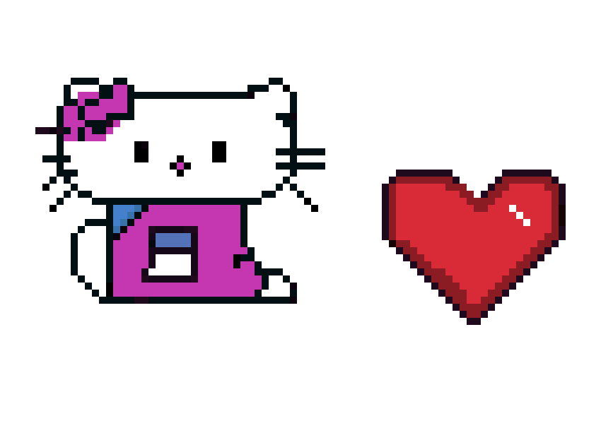 [ac13b4] hello kitty\ heart pixels