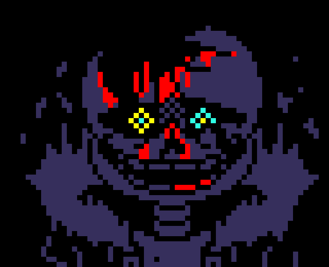 [7ce906] *(Demented walks infront of the robot.) -HorrorTale Sans