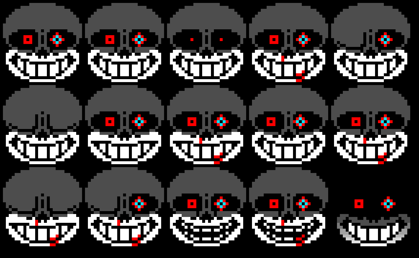 Dusttale Sans Head Sprites