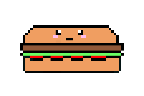 [9664c4] burger pixelart