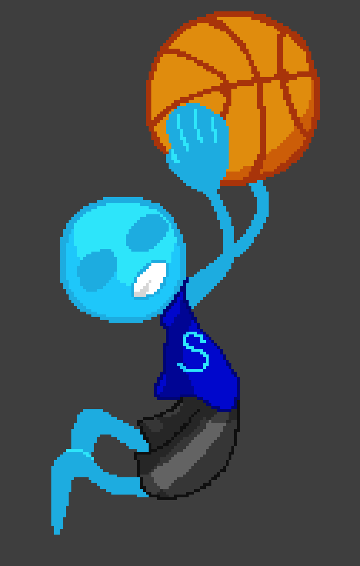 [492257] the ball is giant its not a normal ball Sirius bought a extra large one (I made the basketball too big...)