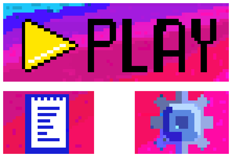 [6d88f2] Play, Credits, Settings NOT MINE
