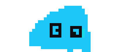 [b99981] pac man ghost blue
