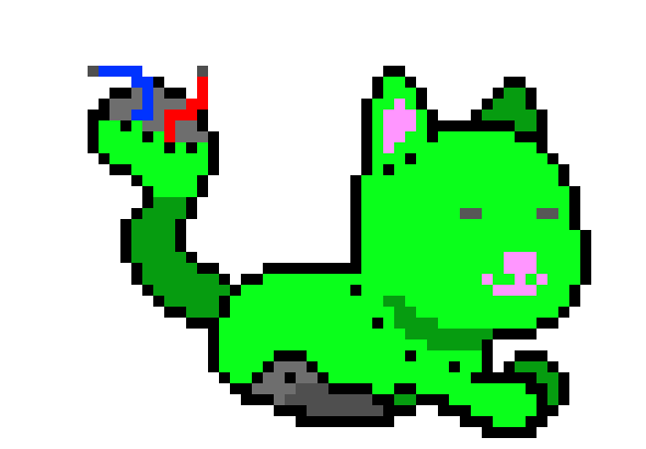 the black cat with blue visor did this