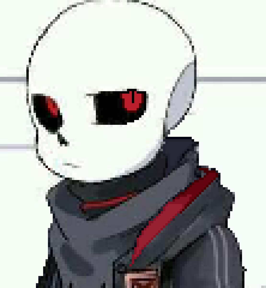 [b9e0d6] *Cherry had already left while Terror was asleep. He is walking through the ruined Snowdin Town. Someone comes up behind him and covers his mouth and stabs him in his chest*