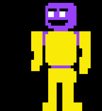[4076f0] -for some odd reason he is purple...- -he walks to the security room and turns the lights on- -William afton (cleetus) 