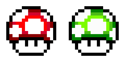 [1c8975] Mushrooms (Super + 1-Up)