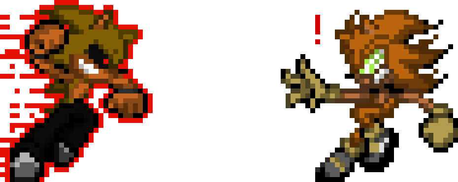 [6c26bc] Goldevil the Hedgehog Flying Towards Fleetway Naranjo the Hedgehog - Sonic OC's (During "The Chaos Incident")