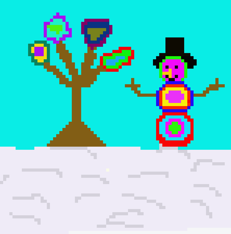 [c9c275] kandinsky snowman