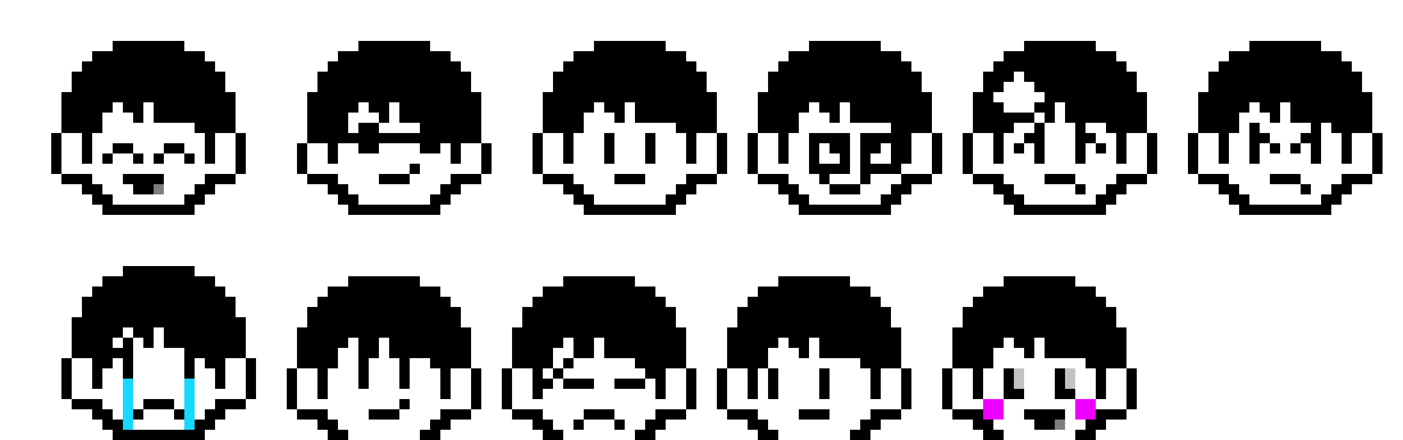 [9664c4] Me in undertale facial expressions sprite sheet improved