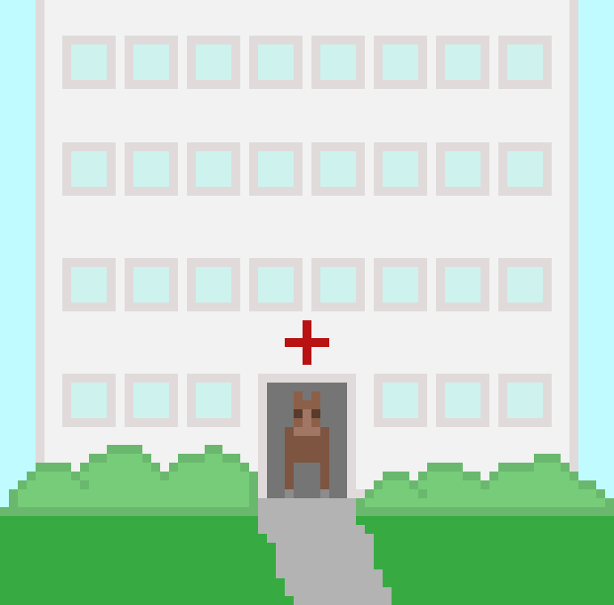 there is a HORSE in the HOSPITAL