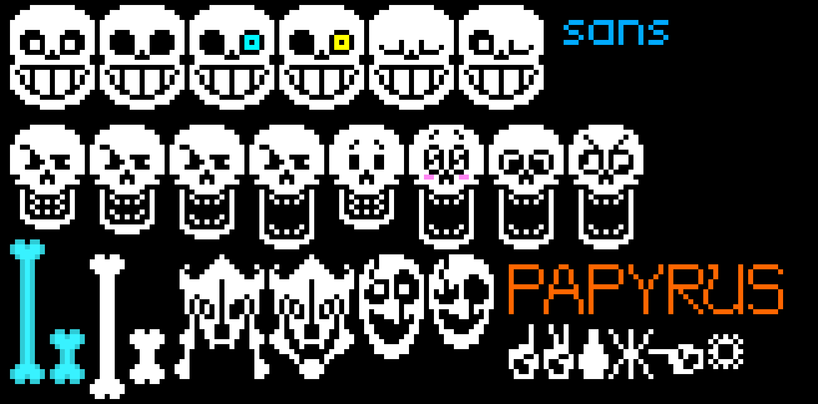 PAPYRUS, sans, & Gaster