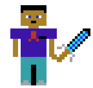 [9664c4] steve killing a creeper on his way to work