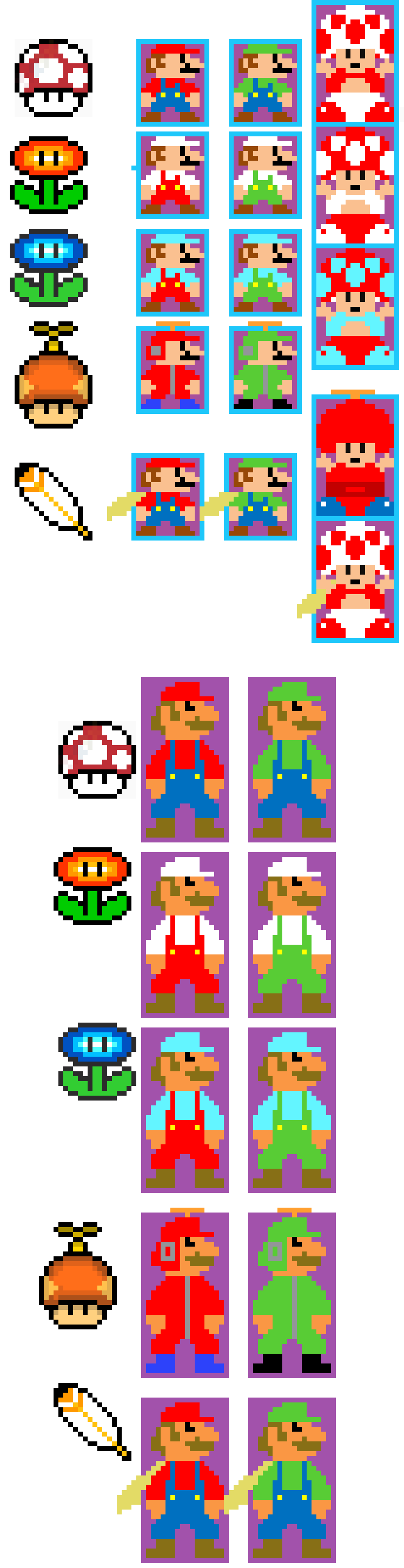 [6b07a7] Mario,Luigi, Toad, Big Mario, and Big Luigi