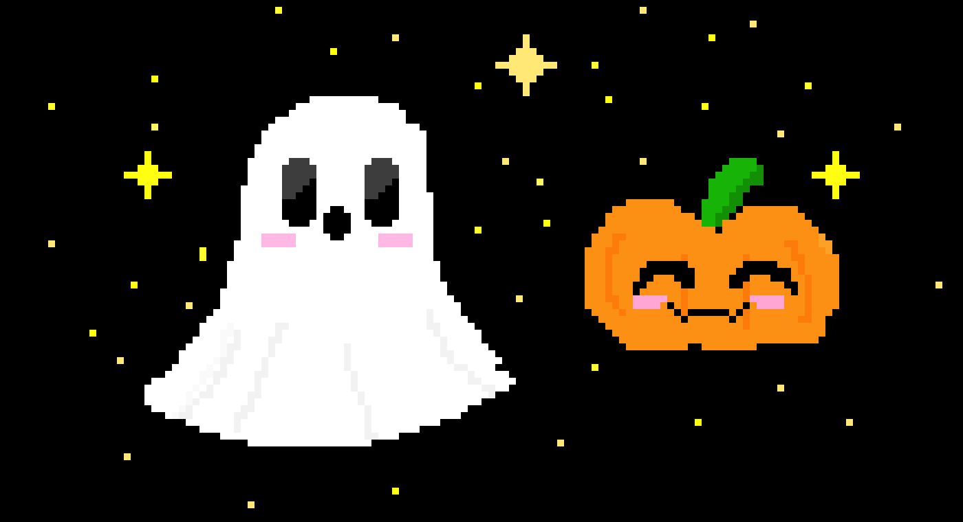 [ff7248] spoopy ghost and pumpkin