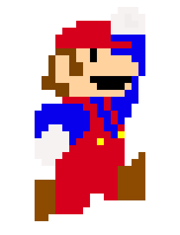 8-Bit Mario in Classic Mario Outfit