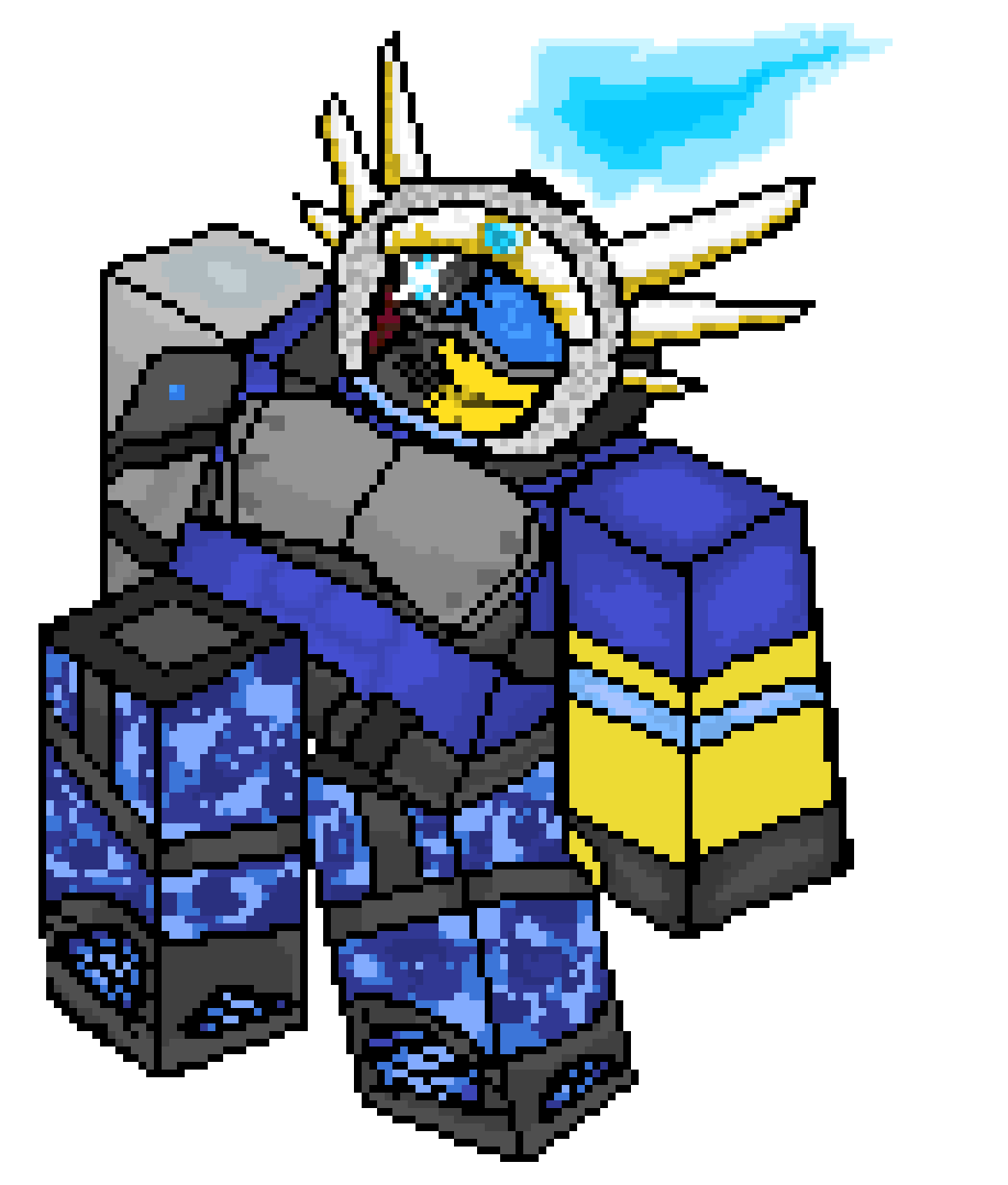 [ab5d41] Hey stick guy, you wanna give it a shot? (No star on the troso, and the ideas gonna be like, either NEO CATASTROPHE or ARMAGEDDON but BLUE)