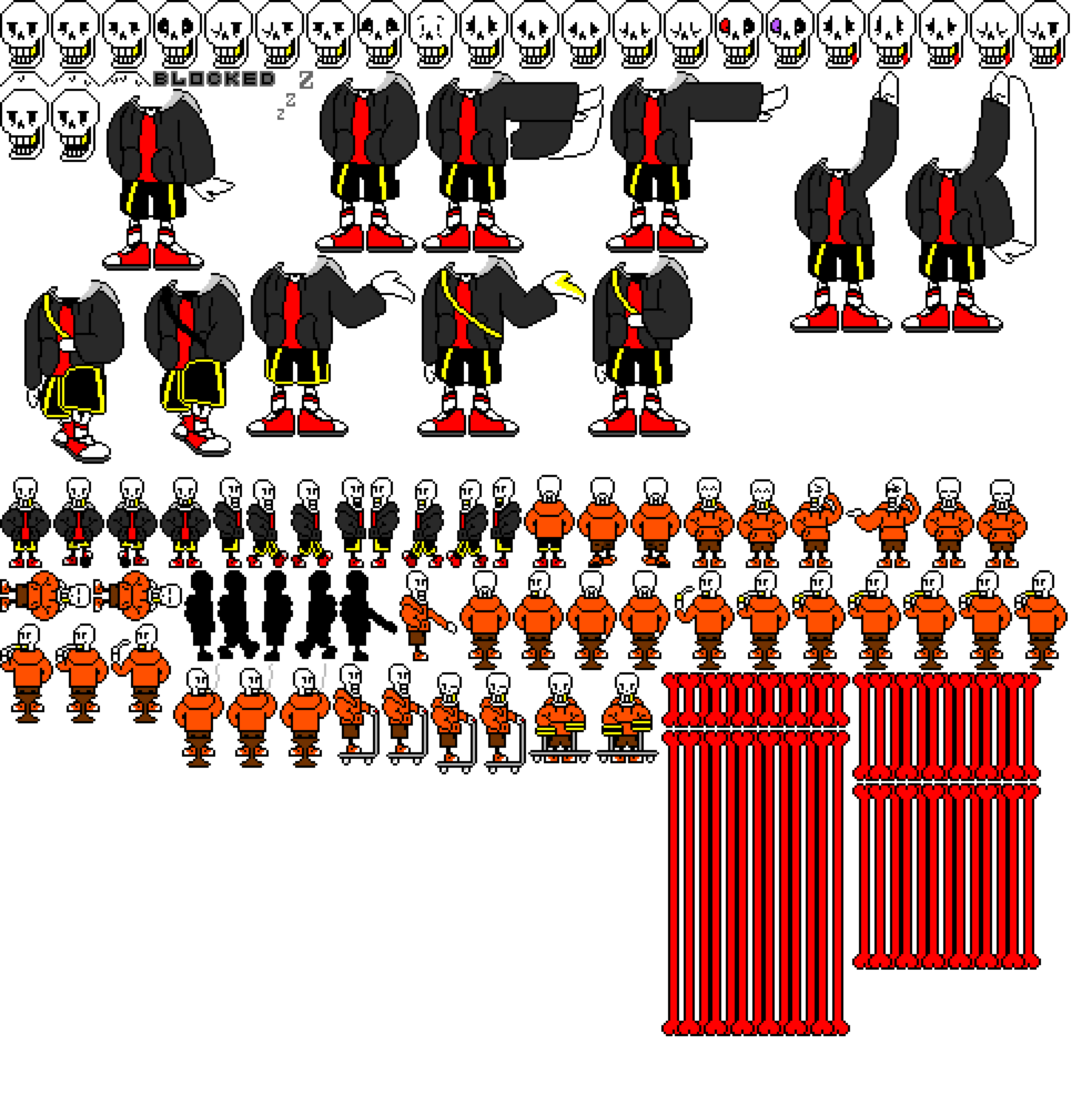 Fellswap Papyrus Sprite Sheet