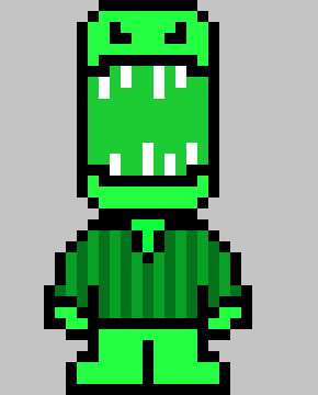 [258281] (holes appear where he gets hit, but more slime covers the holes). -Ez