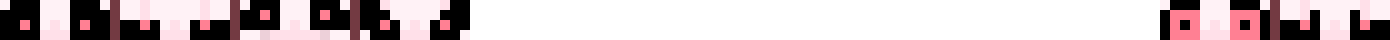 [f738dc] these are just like. one word. you can tell because it's a straight stare. for example that one at the very end most likely doesn't have a name because it's basically the default. in that case i'll call its basic sprite "bland". all the other ones have varying names but are self-explanatory
