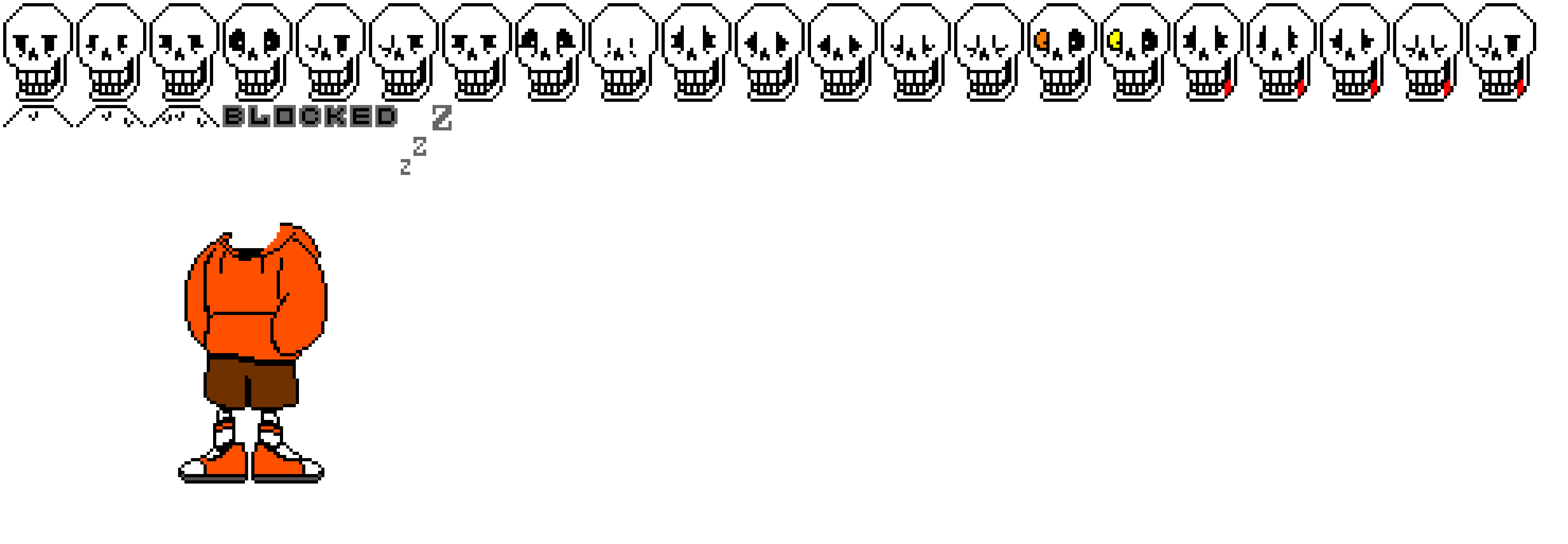 Underswap Papyrus Sprite Sheet