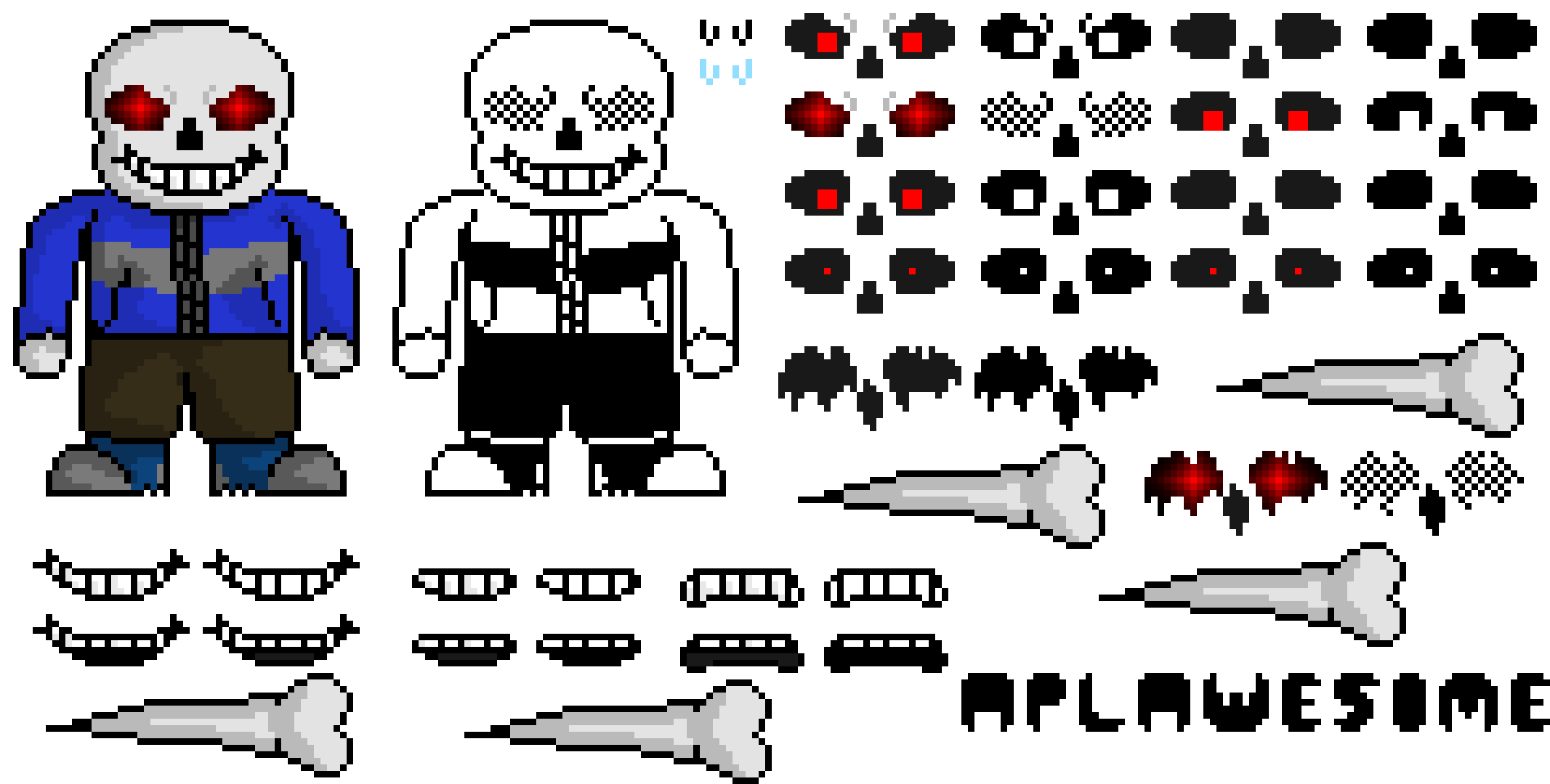 [95be89] StorySpin Sans - Battle Sprite - Color & Black / White