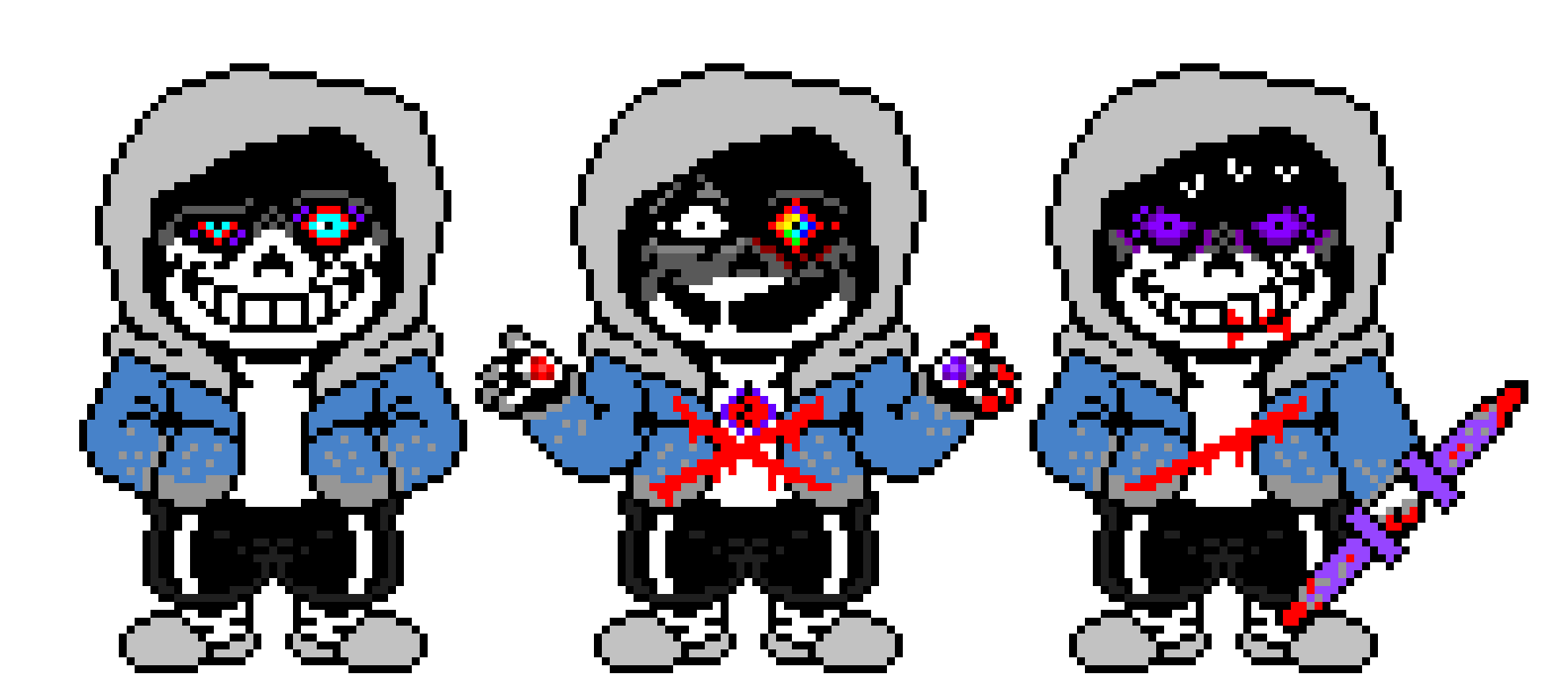 Dusttale Sans The Skeleton last breath Hardmode Battle Sprite. (V5)