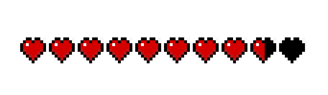 [68c6d8] Minecraft health bar. 