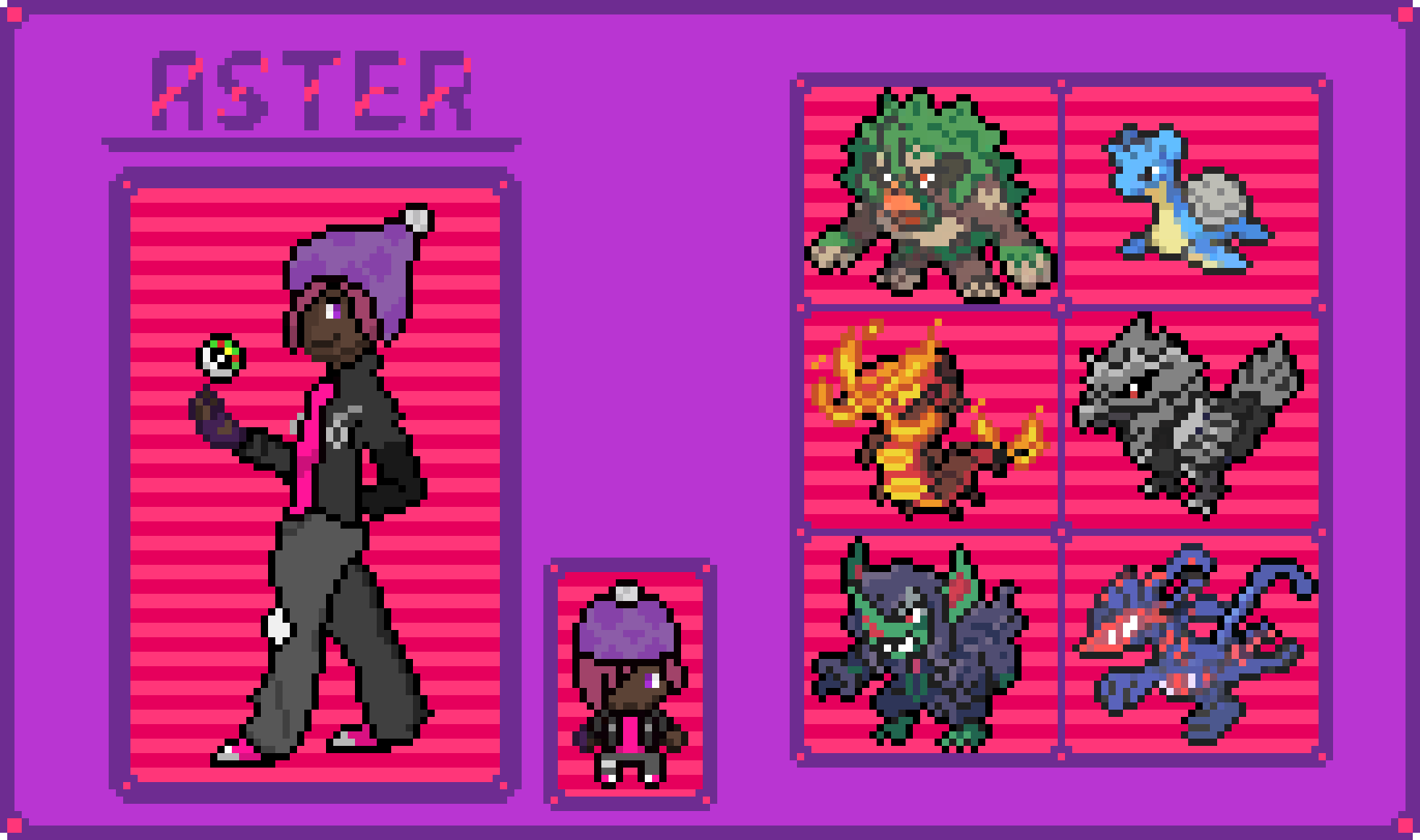 [0031a6] pokemon Aster Cosmos sprite + team
