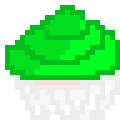 [9664c4] Green Strawberry Cupcake