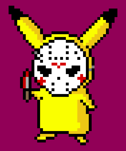 [9664c4] Pikachu in a Jason Voorhees mask