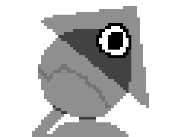 [5b2f3e] -the shadow sits down, seemingly looking at a pond-