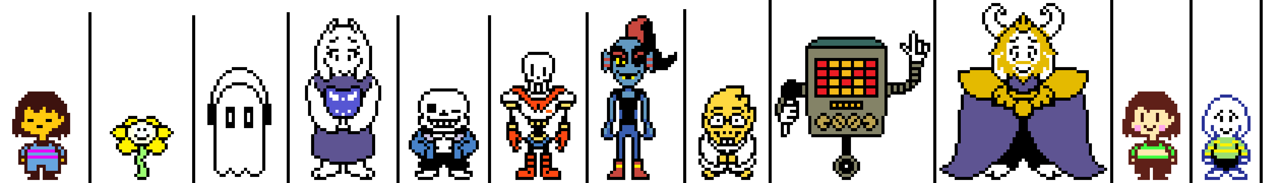 UNDERTALE™ - All Main Characters Cast Overworld Sprites. [FINALIZED]