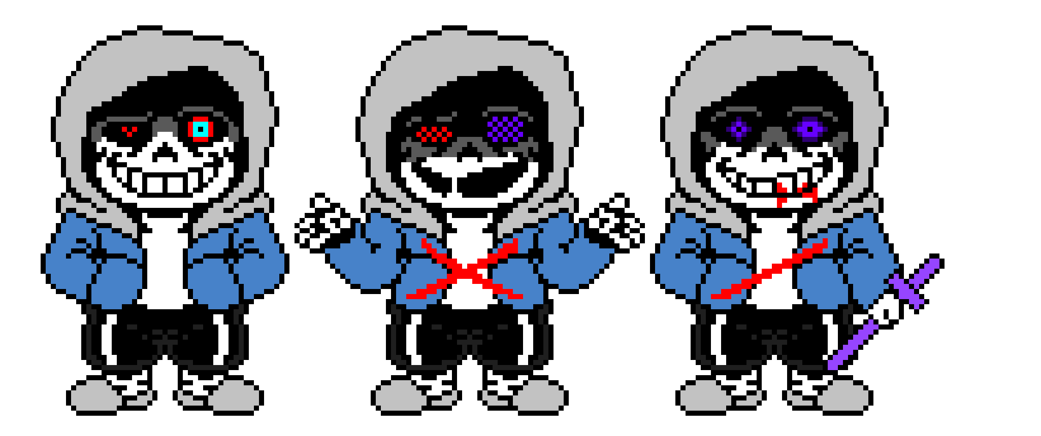 Dusttale Sans The Skeleton last breath Hardmode Battle Sprite.