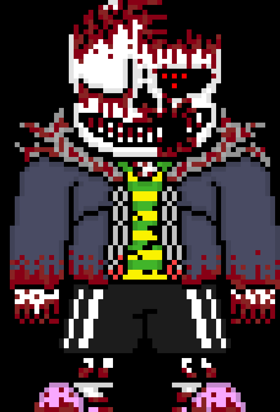 [e8cb42] *he is having to drag one of his legs along with him, maybe its brokeN, he sees poppy sans* h-hey y-y-you, i ne-need a han-hand her-here *starts coughing up more blood and faster*