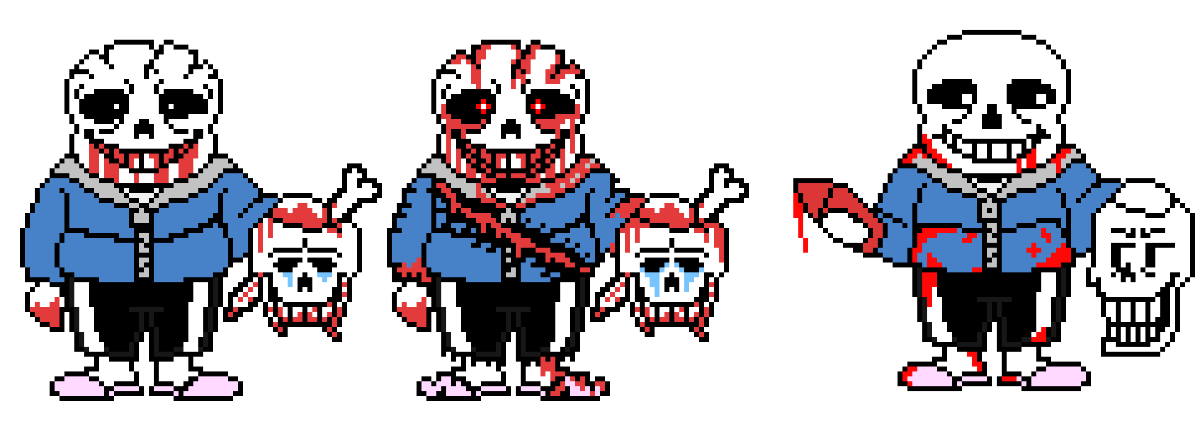 Canon!Insanity Sans Battle Sprite Colored