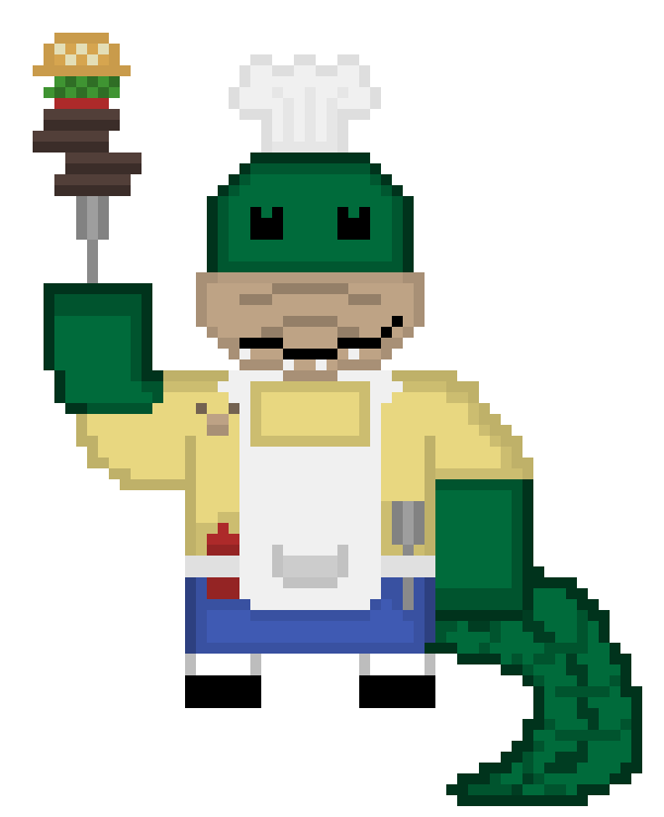 [2b2cca] Leonard hand raised Burger stack Sprite