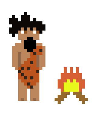 [9664c4] Clive the Caveman with fire
