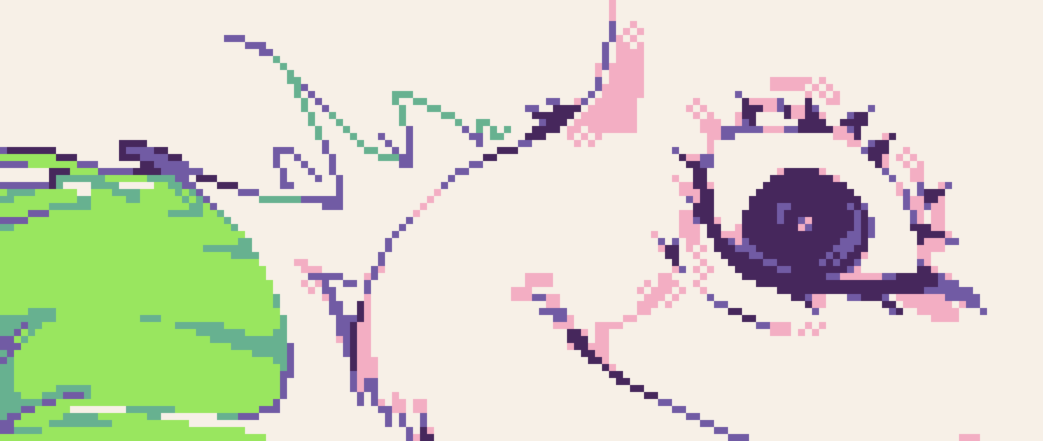 [8426a8] you probably think its janky bc idk how to describe it right but yours is almost like one unbroken shape if that makes sense at all, maybe throw around some loose strands here and there (you already have but do it for your sillhouette) 