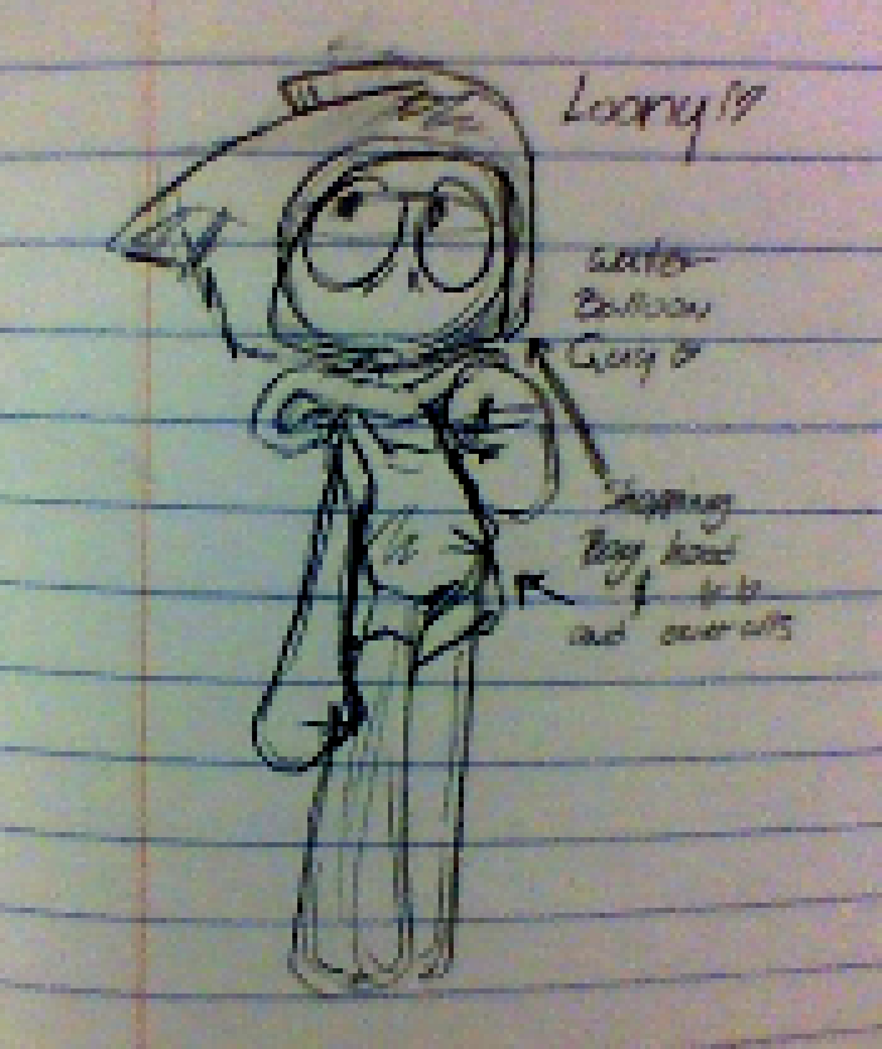 [da9847] I made the dude, its a new OC intirely! his name is loony and he's a water baloon! he where shoppy bags as a hood and overalls and he has a lil neck ruffle made out of like, the tied end of a balloon!