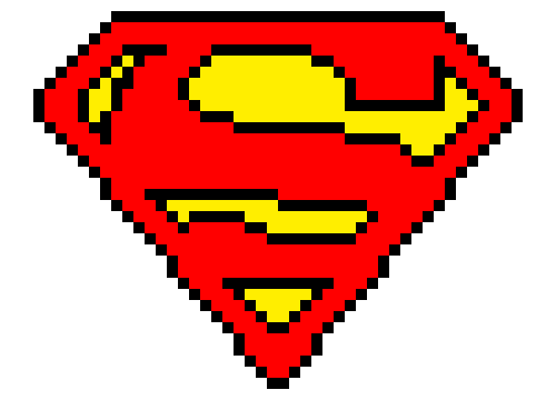 [9664c4] superman logo pixle art
