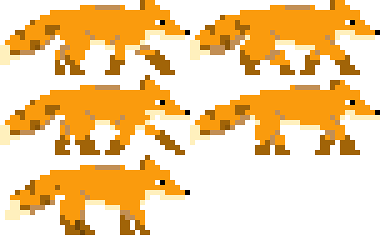 [b8d3c8] simple fox walking sprute animation
