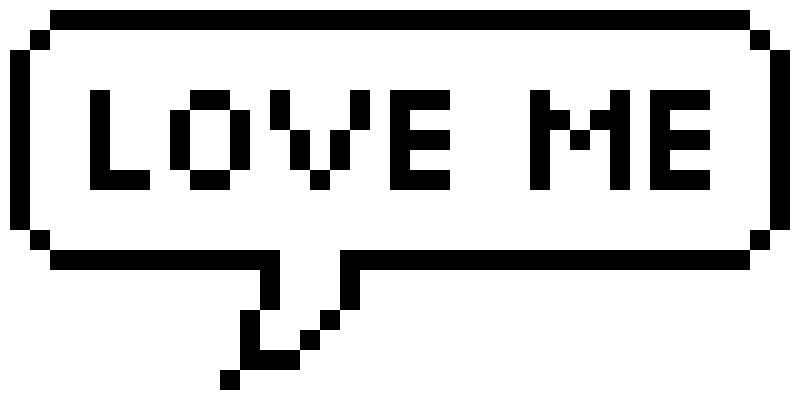 love me pixel speech bubble