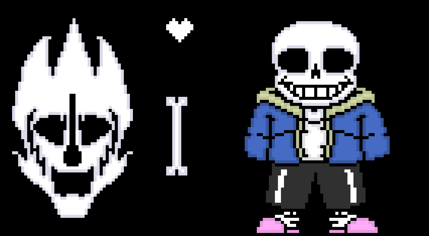 sans, gaster blaster, soul and bone base-hhs