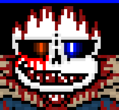 [57dac4] the Sans is Terror, the Papyrus is Mania, the Chara/Frisk is DustDust/Filth, Asgore is obviously dead, Toriel is on the verge of dying, Flowey is gone, Undyne is dead, Alphys is dead, Mettaton i some fucking beast like robot a- *explodes*