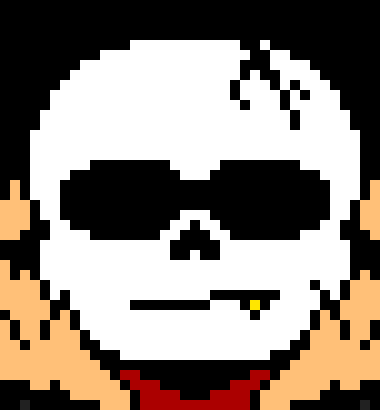 its just underfell sans with sunglasses with closed mouth its not where near to be a actual fanonfell sans