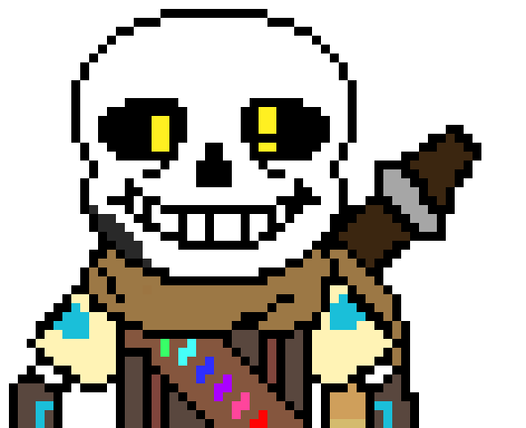 [b9de0d] *walks over to the bench* hello chara! - skinnny ink!sans