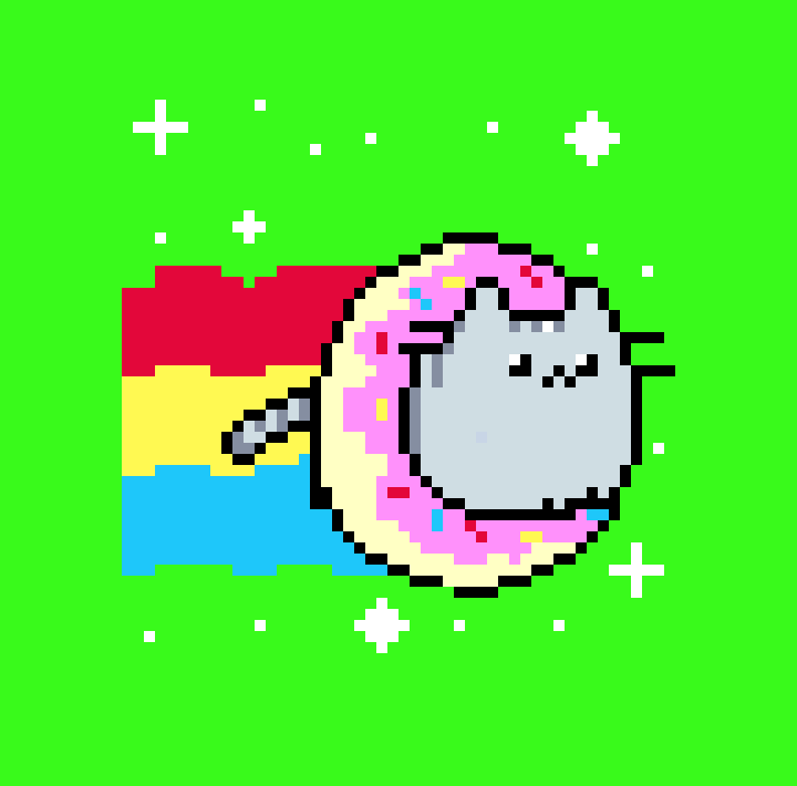 [9664c4] Nyan-Pusheen Cat GreenScreen